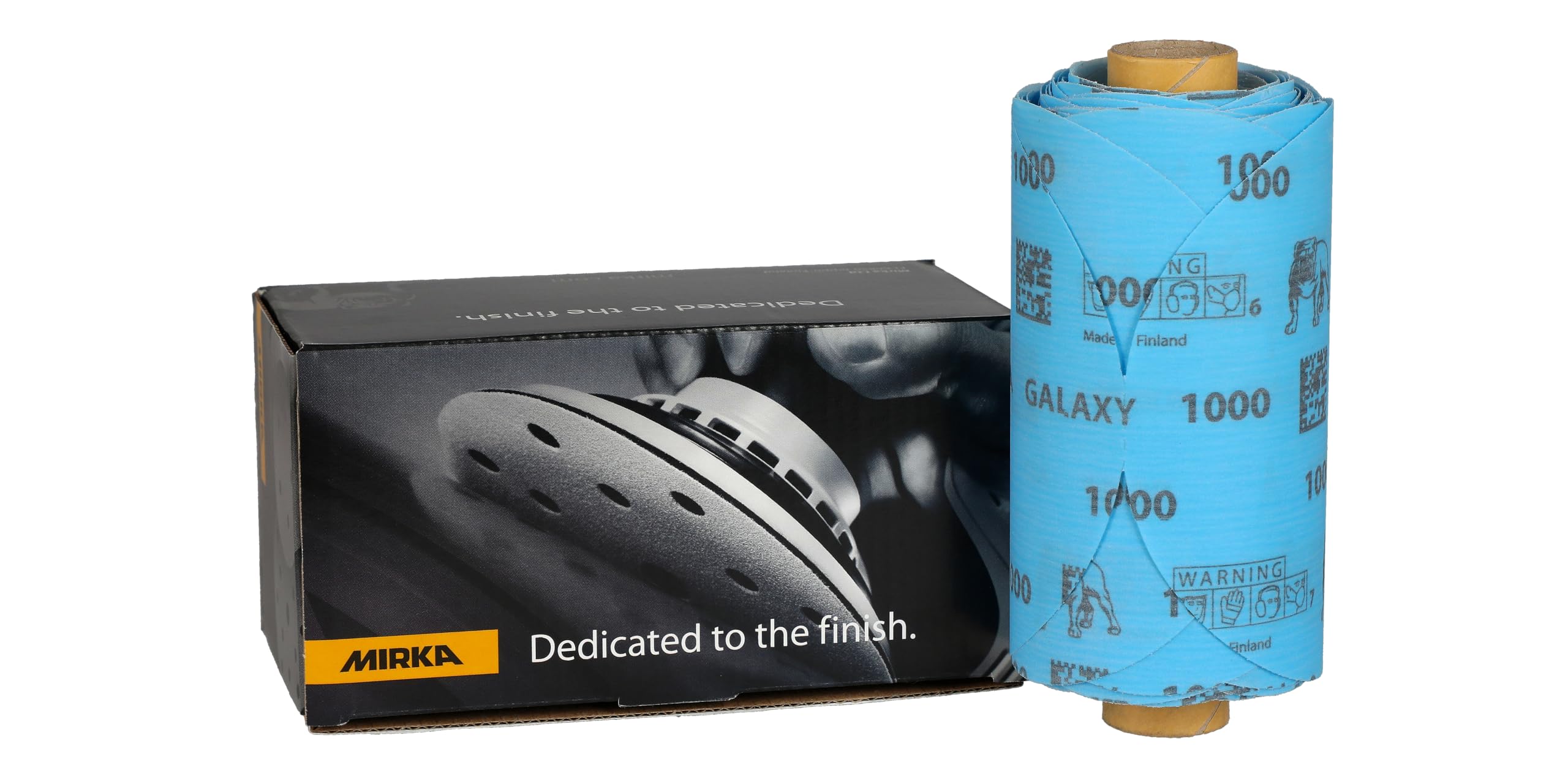 Mirka Galaxy - Carta abrasiva da 5", grana 1000, 100 dischi/Linkroll, autoadesiva, abrasiva di alta qualità per resina epossidica, legno, metallo, tecnologia anti-intasamento, auto-affilante, ideale
