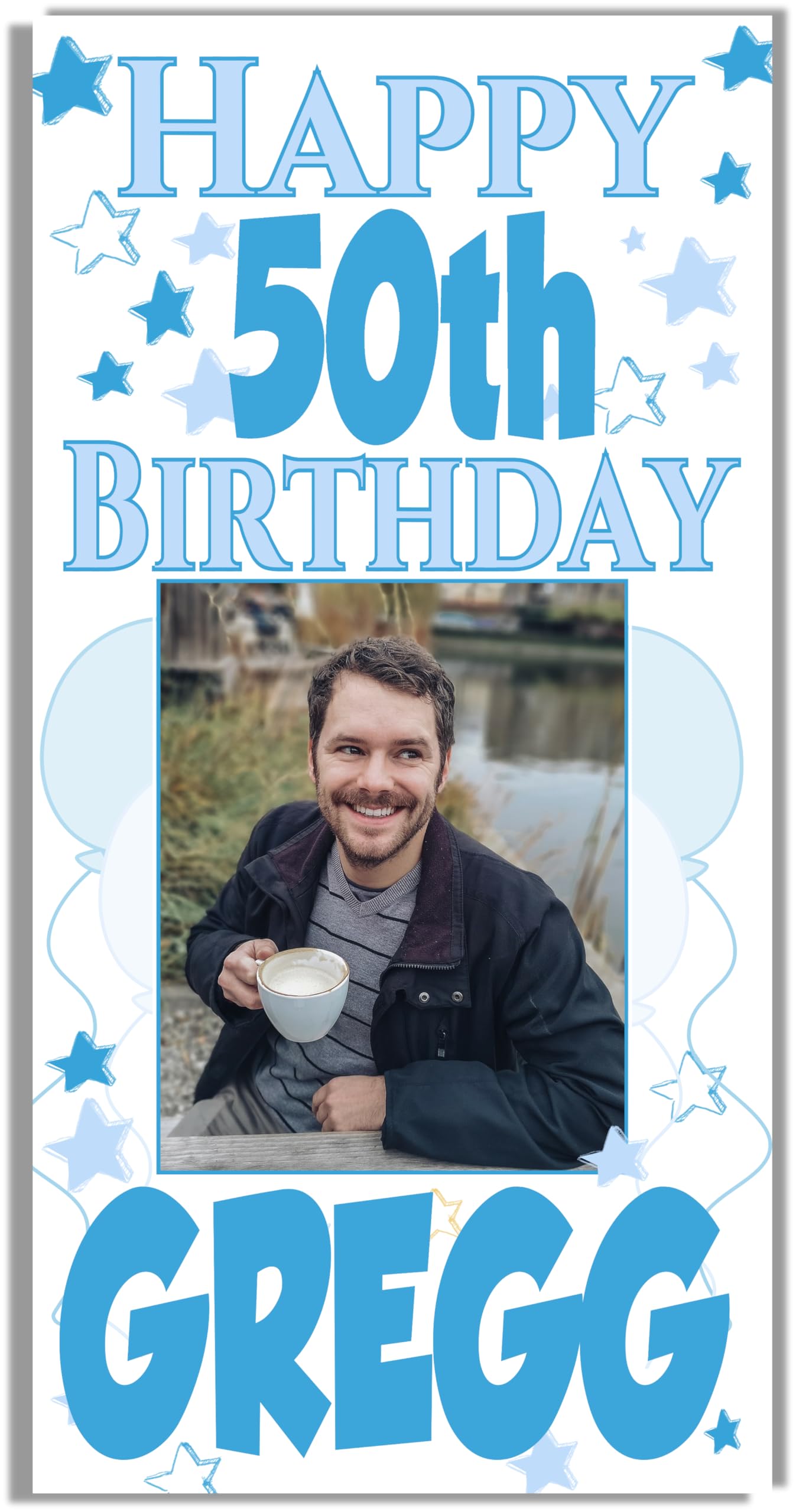 Large 4ft Poster Welcome Sign Banner Happy Birthday Personalised Photo Banners 10th 11th 12th 13th 21st 50th 60th 40th 16th 70th 30th 80th 18th Boys Birthday Decorations for Men for him Blue Women