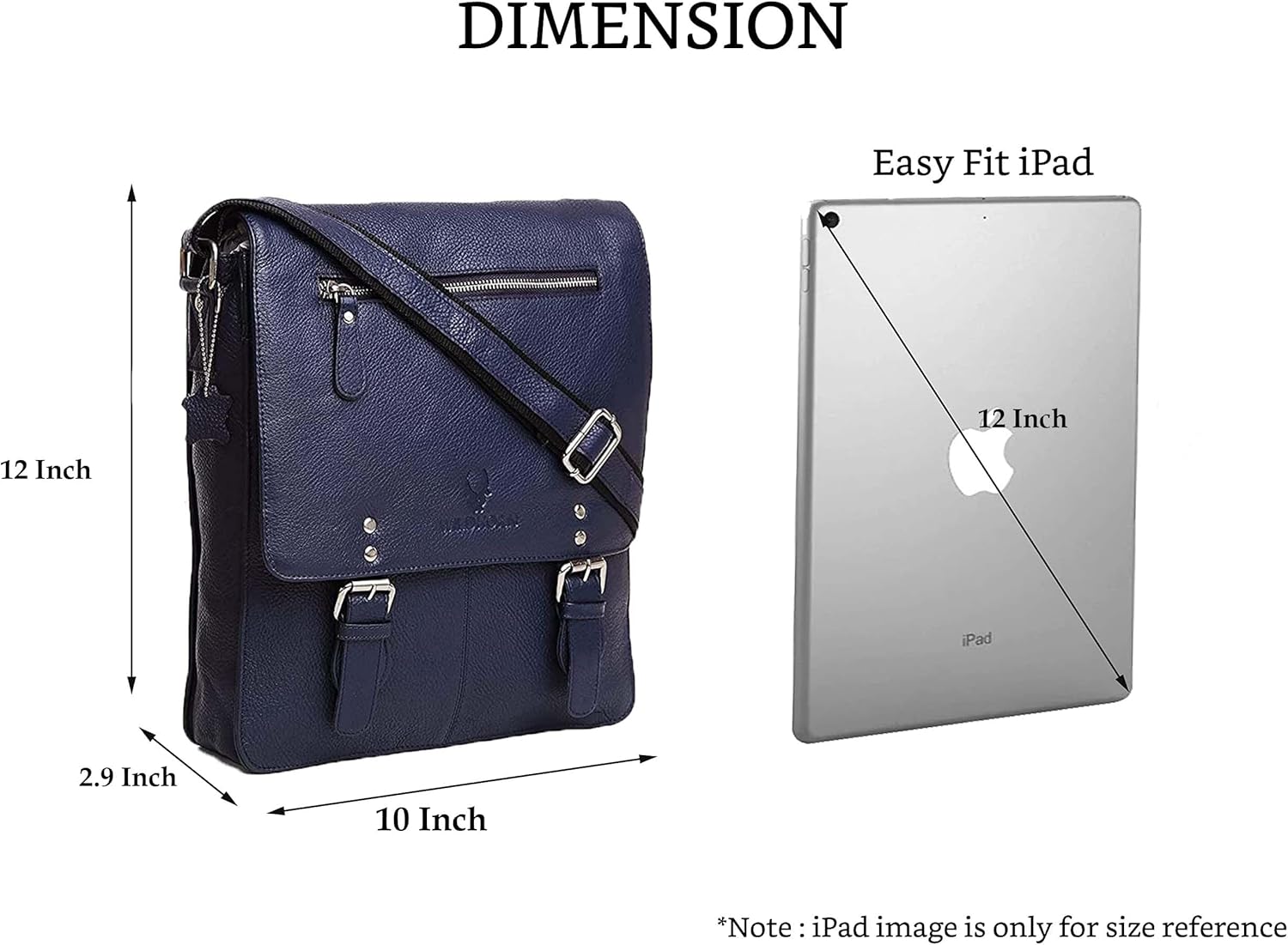 WildHorn Leather Sling Messenger Bag For Men, Blue, M