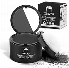 ONLYU Cover-Up Hair Powder- Black, Helps Cover Grey Roots & Bald Spots Instantly, Highly Pigmented, Fuller and Denser, Long-Lasting & Matte Finish, Fine Powder for Flawless Application, 4gm
