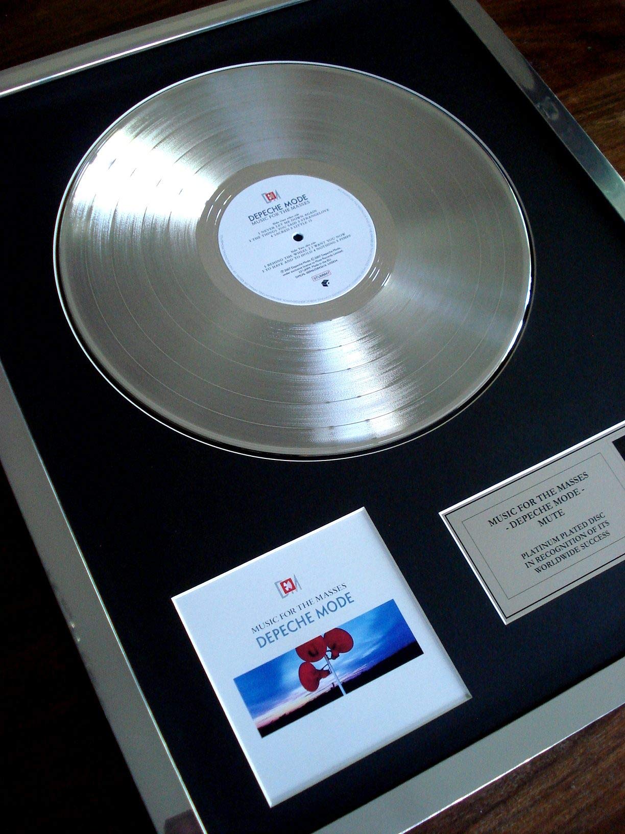 DEPECHE MODE MUSIC FOR THE MASSES LP PLATINUM PLATED DISC RECORD AWARD ALBUM