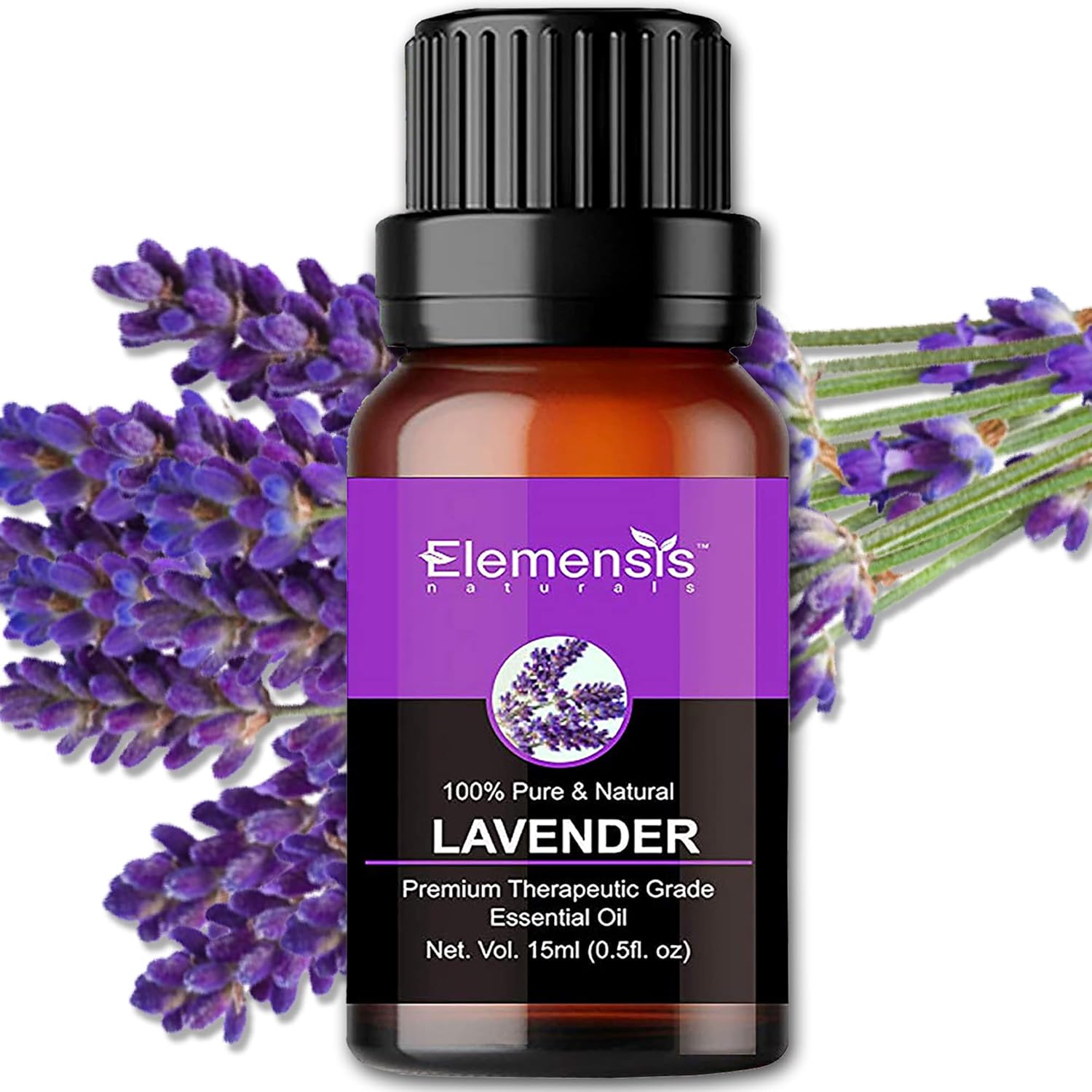 Elemensis Naturals Lavender Essential Oil for Sleep, Hair Growth, Skin