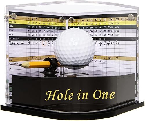 HYYPME Vitrina de pelota de golf para pelota de golf con marco de visualización completo de tarjeta de puntuación regalos de golf accesorios para