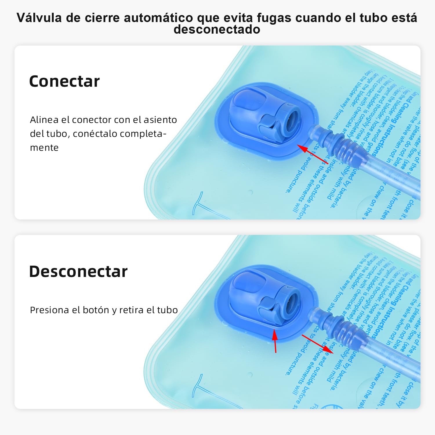 Bolsa de Hidratación, Bolsa de Agua 2L sin BPA para Mochila Vejiga de Hidratación para Correr Ciclismo Esquí Senderismo