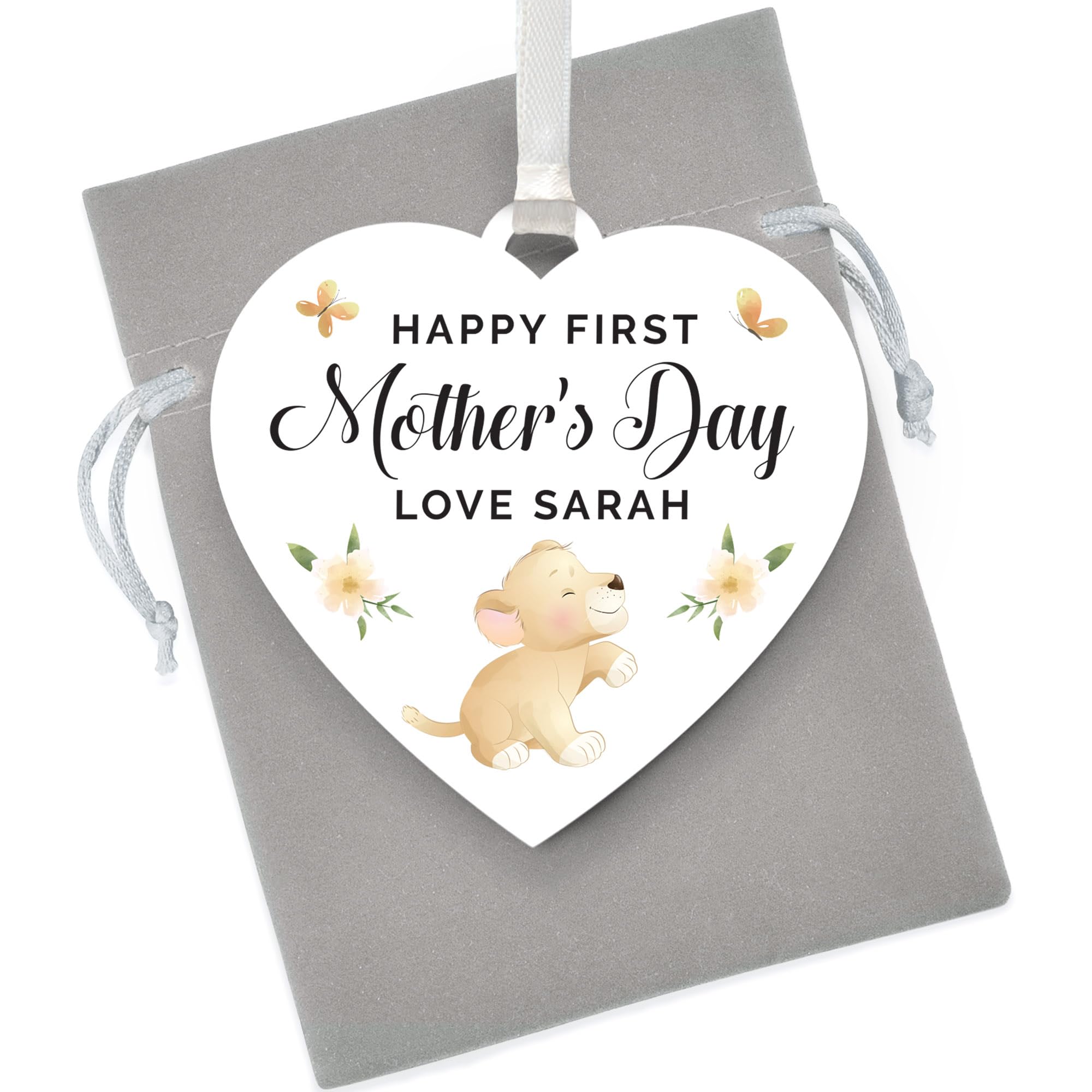 Beecreative First Mothers Day Gifts from Daughter, Personalised New Mum Mothers Day Gifts From Baby Girl, With Grey Bag