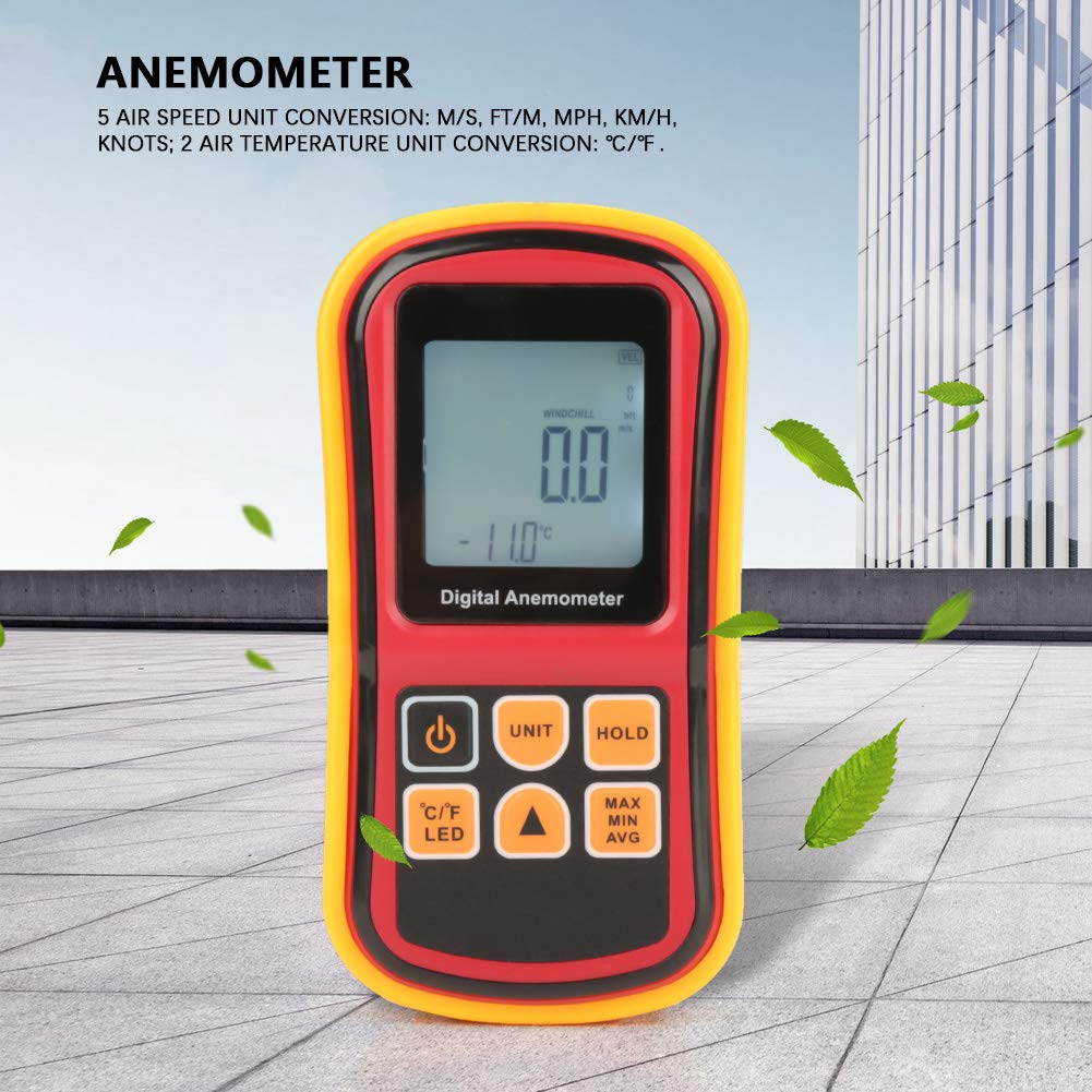 Handheld-LCD-Digital-Anemometer GM8901 Windgeschwindigkeitstester Messen Luftgeschwindigkeit Windmesser Temperaturmessung Für Heizungs- Und Lüftungssysteme