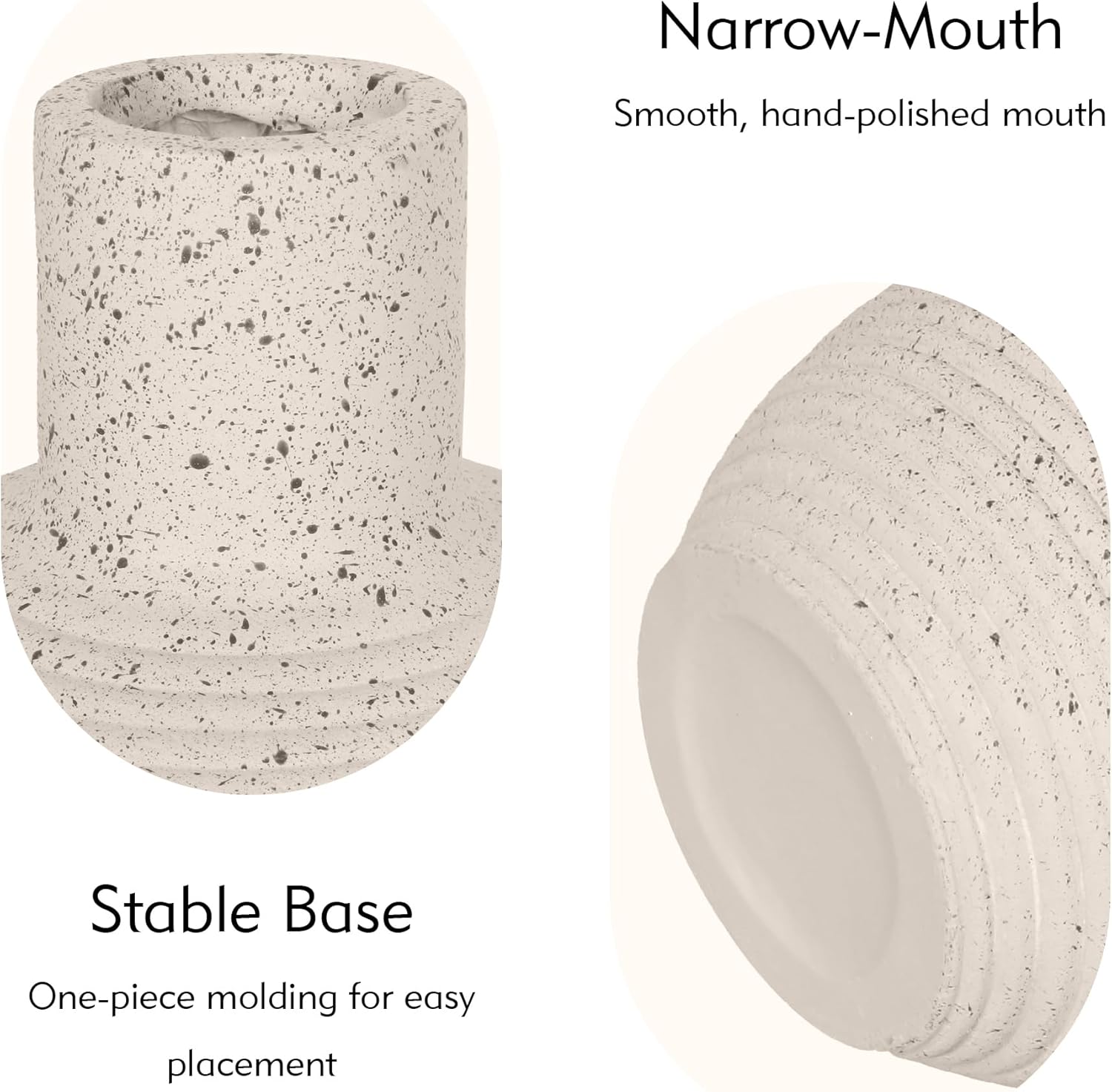 Oakrain Large Flower Vase with Groove Texture, 13" Tall Floor Vase, Narrow-Mouth Handcrafted Decorative Centerpiece for Modern Home Decor