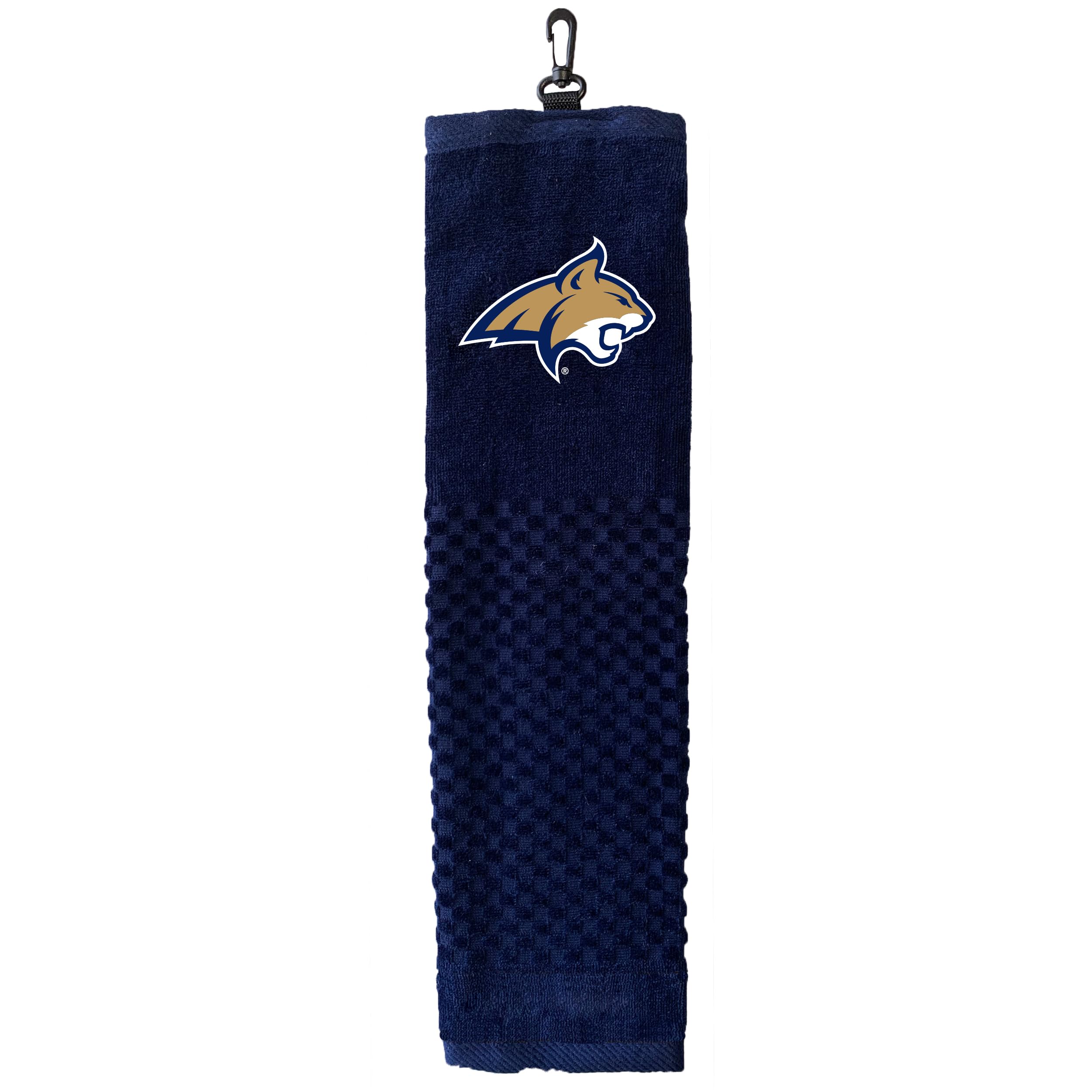Team Golf NCAA Montana State Bobcats Embroidered Golf Towel Embroidered Golf Towel, Checkered Scrubber Design, Embroidered Logo