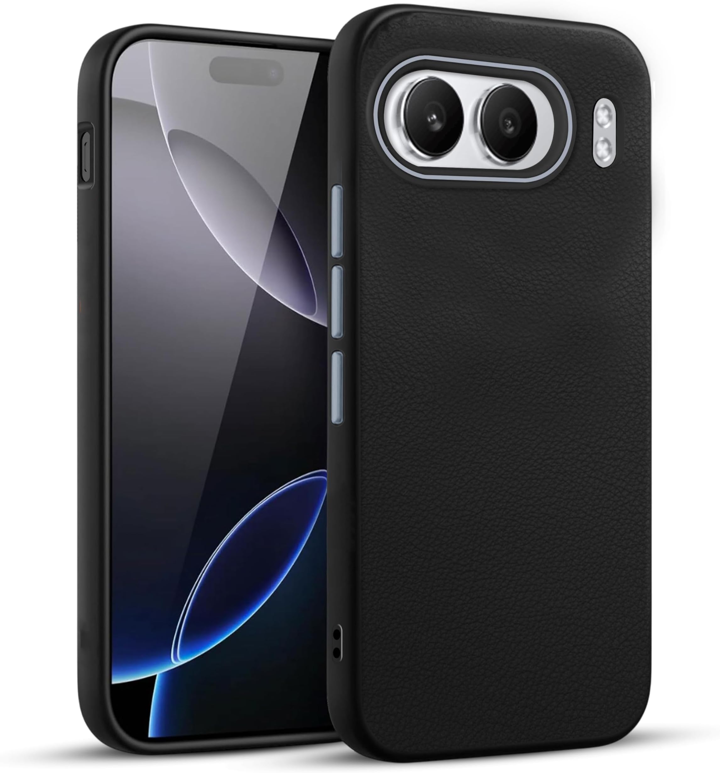 V-TAN Leather Textured | TPU Back Cover Case Compatible with OnePlus Nord 4 5G (Black)