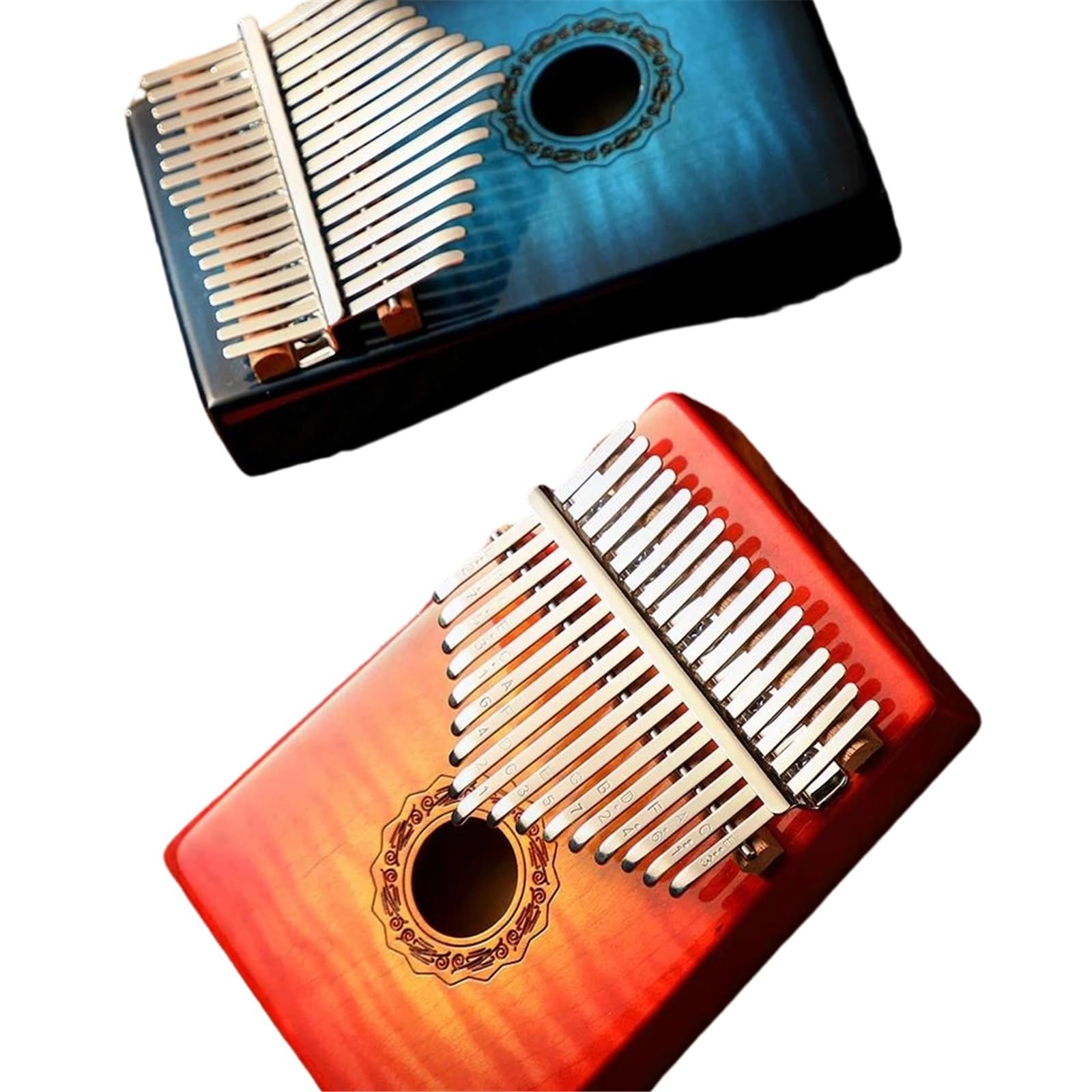 Kalimba portátil Kalimba De Arce Degradado Brillante | Esta kalimba es fácil de llevar.(Red)