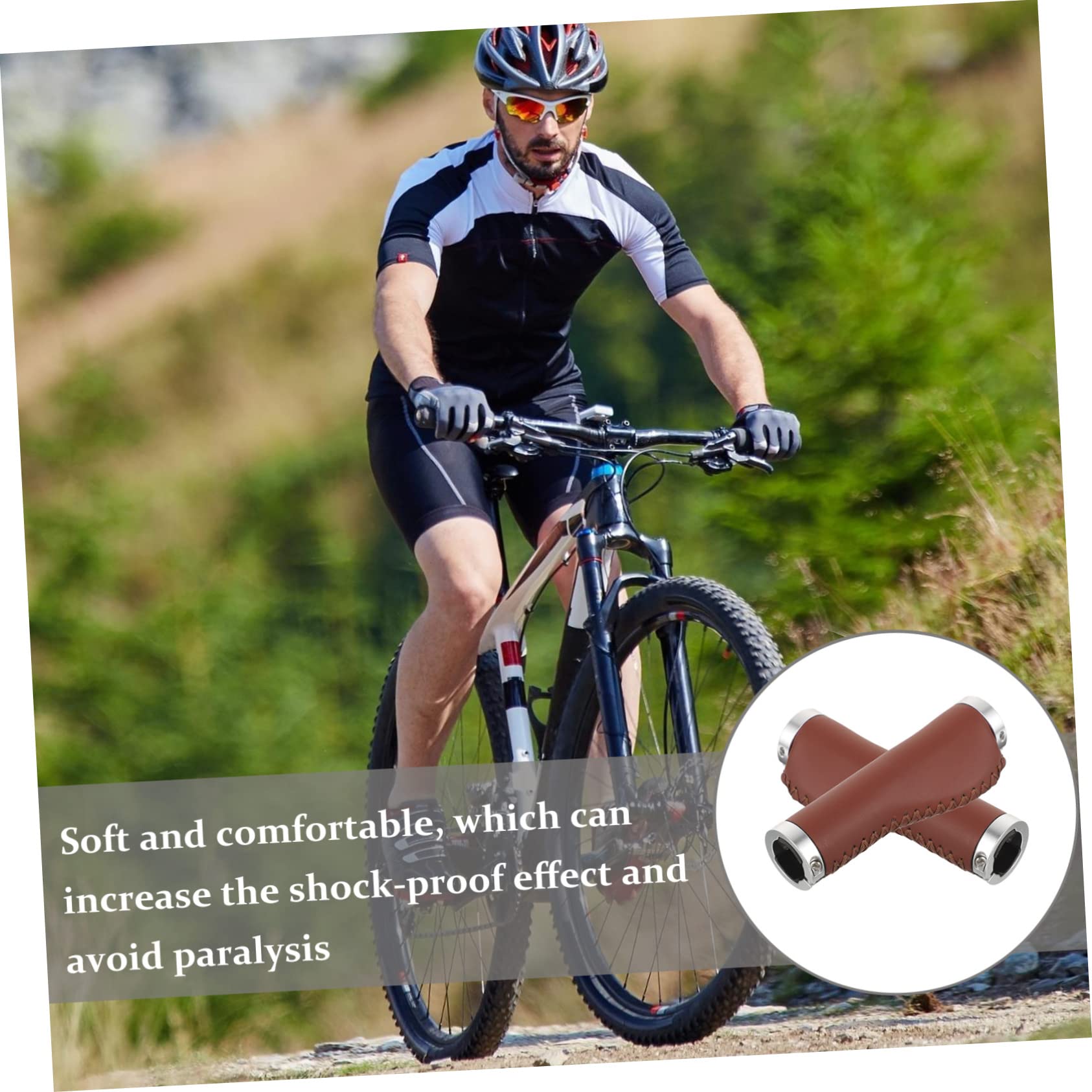 Happyyami 4pièces Poignées Antidérapantes pour Vélos Couvre Guidon Ergonomique pour Mountain Bike Et Vélo Accessoires De Cyclisme Confortables