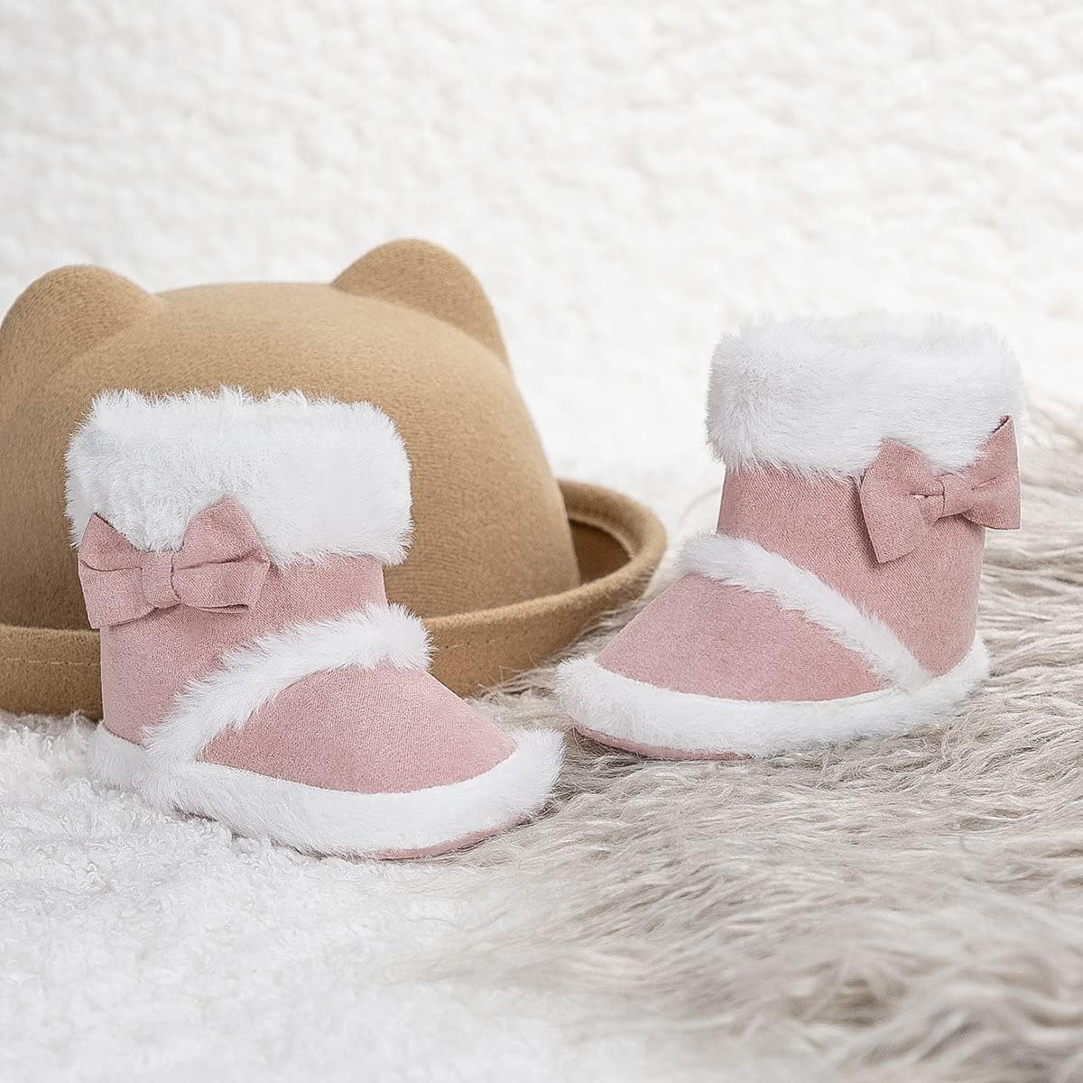 Infant Unisex Warm Fur Lining Soft Boots Baby Winter Ankle Non-Slip Rubber Texture Sole Toddler Winter Snow Crib Shoes - Image 3