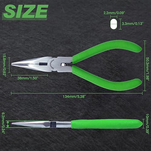 Miniatura 67 de SPEEDWOX Mini alicates de punta larga de 5-1/2 pulgadas, alicates de punta de cadena con cortador de alambre, cortadores laterales de nariz de aguja
