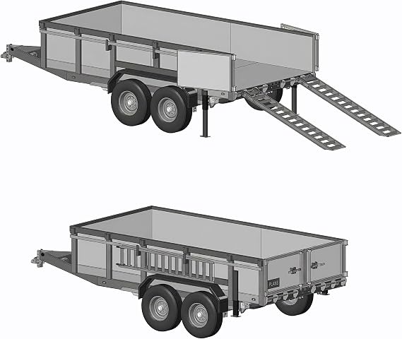 Johnson Trailer Parts 7x14 Dump Trailer Plans, 14,000 lb Capacity, DIY Blueprints, Step-by-Step Instructions, DT714-14J