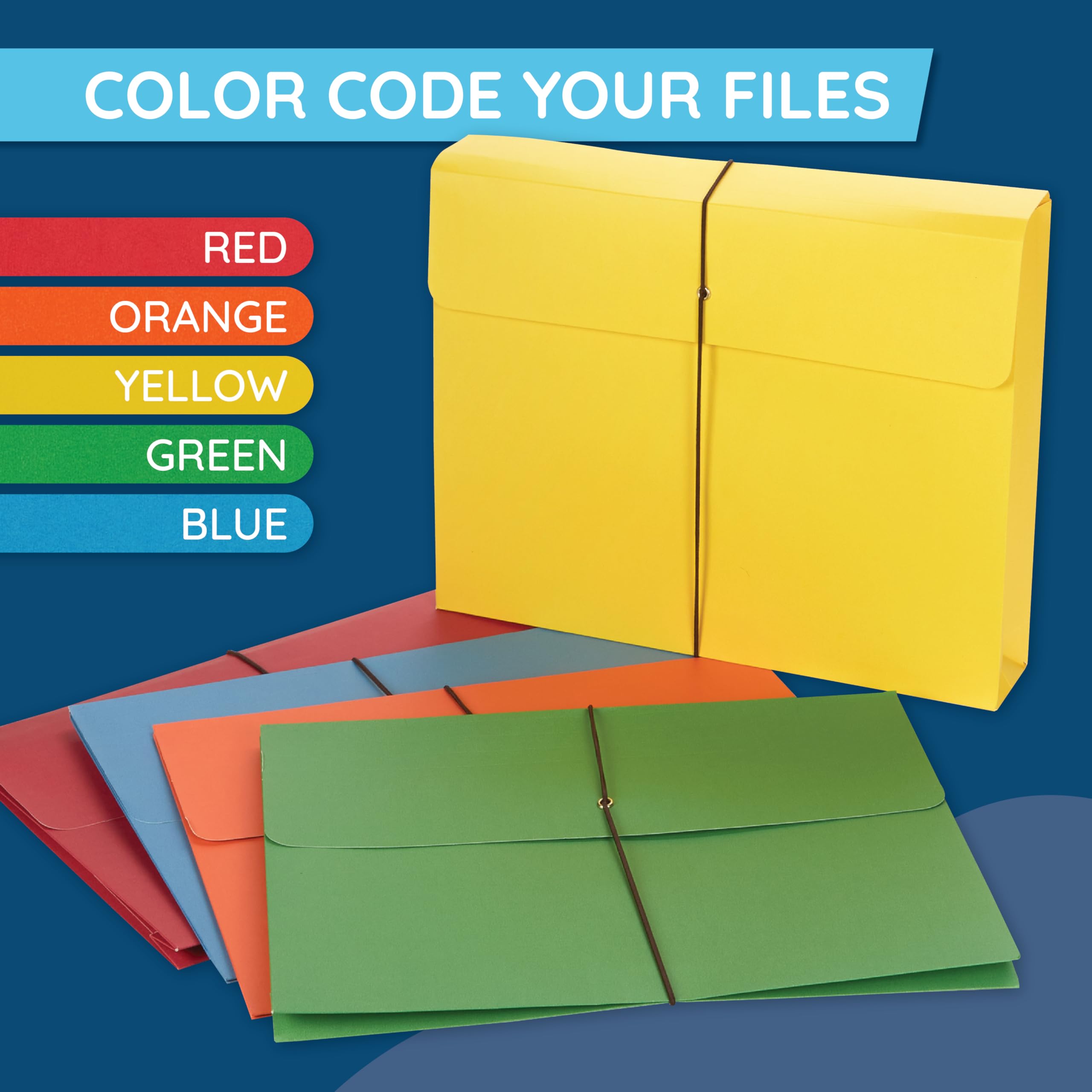 Amazon.com : Blue Summit Accordion File Wallet with Flap and Cord