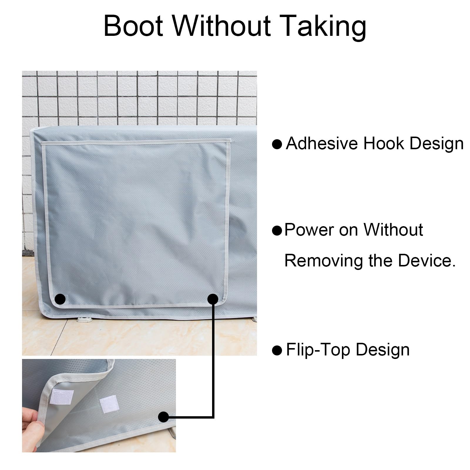 Copri Condizionatore da Esterno, Coperture Rcopertura Condizionatore, Copertura per Copricondizionatori Esterni Esterno con Design a Ribalta, Tessuto Oxford in PVC(Gray,100x79x43cm/39x31x17in)