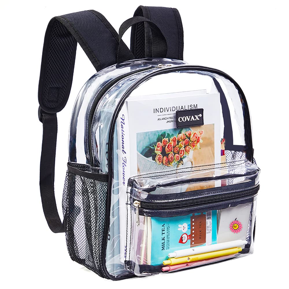 COVAX Clear Backpack, Stadium Approved Clear Transparent Backpack, See