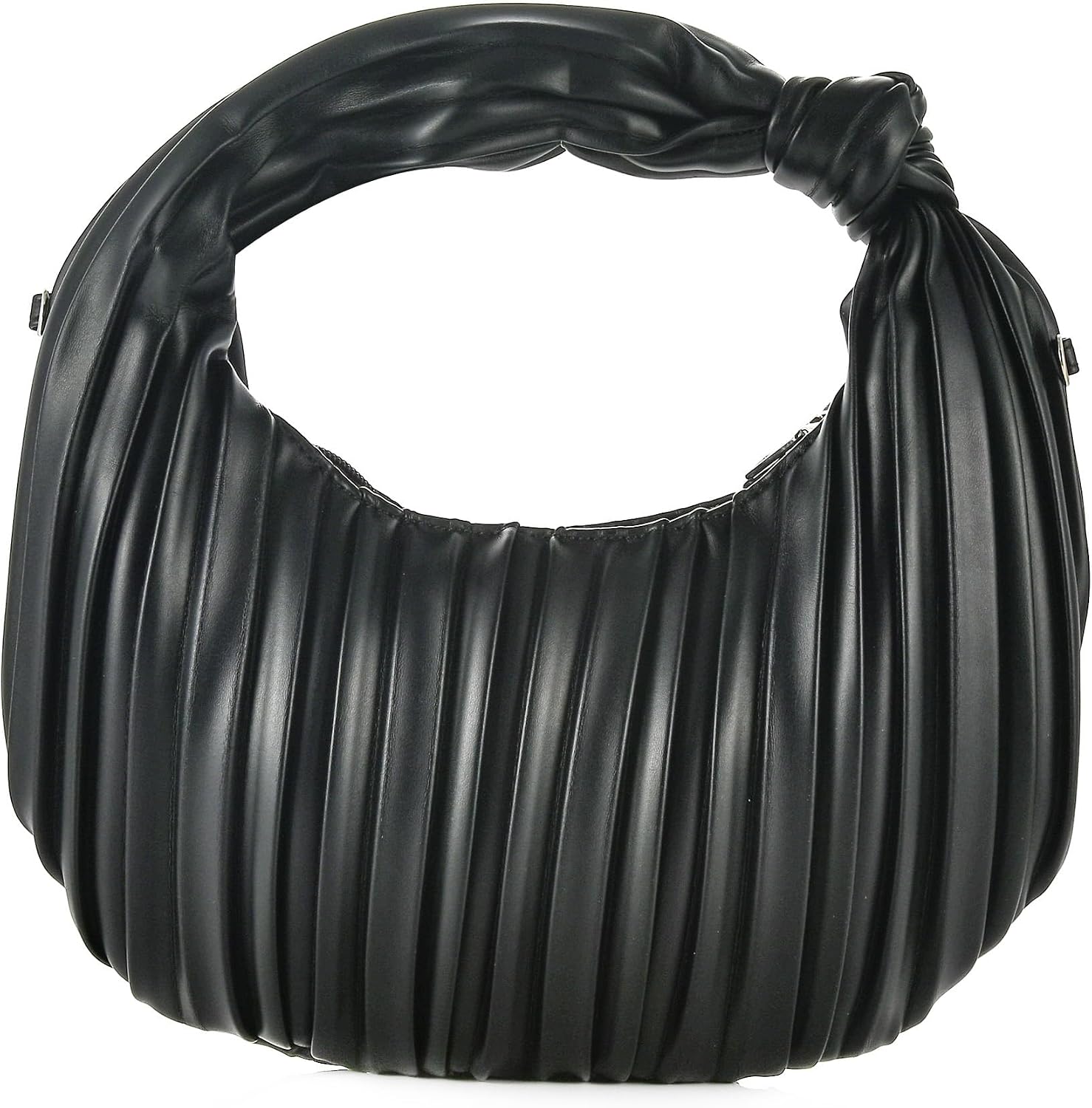 Women Small Knotted Hobo Purse Ladies Soft PU Leather Cloud Dumpling Ruched Top-handle Handbag Shoulder Crossbody Bag