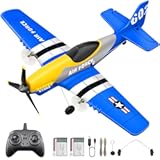 3 Channel RC Plane P-51D Mustang&comma; Remote Control Airplane Ready to Fly&comma; 2&period;4GHz 6-axis Gyro Stabilizer&comma; Easy to Fly for Kids & Beginners