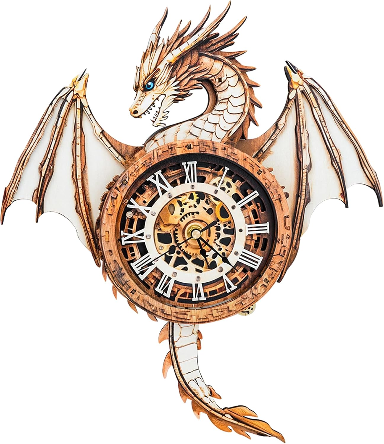3D Wooden Puzzles for Adults – Dragon Clock 3D Puzzles Art and Craft Kits, Unique Shape Wood Clock for Adults, Handmade Model Building Kit DIY Hobbies, Gifts for Family, Wall Art Home Decor
