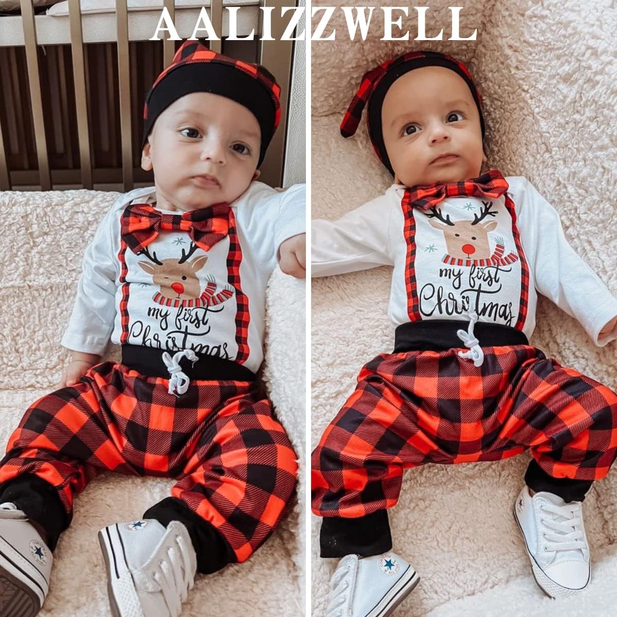 Aalizzwell Newborn Baby Boys Christmas Outfit - Image 2