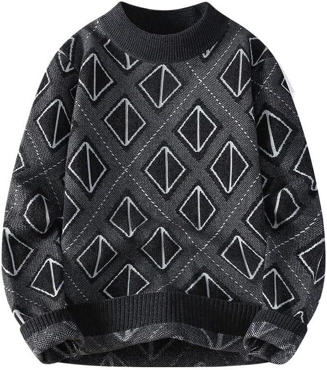 Men's Printing Sweater Round Neck Knitted Base Sweaters