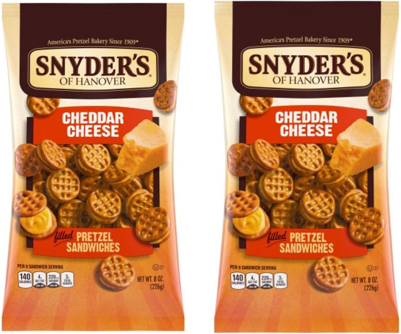 Pretzel Sandwiches - Cheddar Cheese - 8 oz - 2 Pack