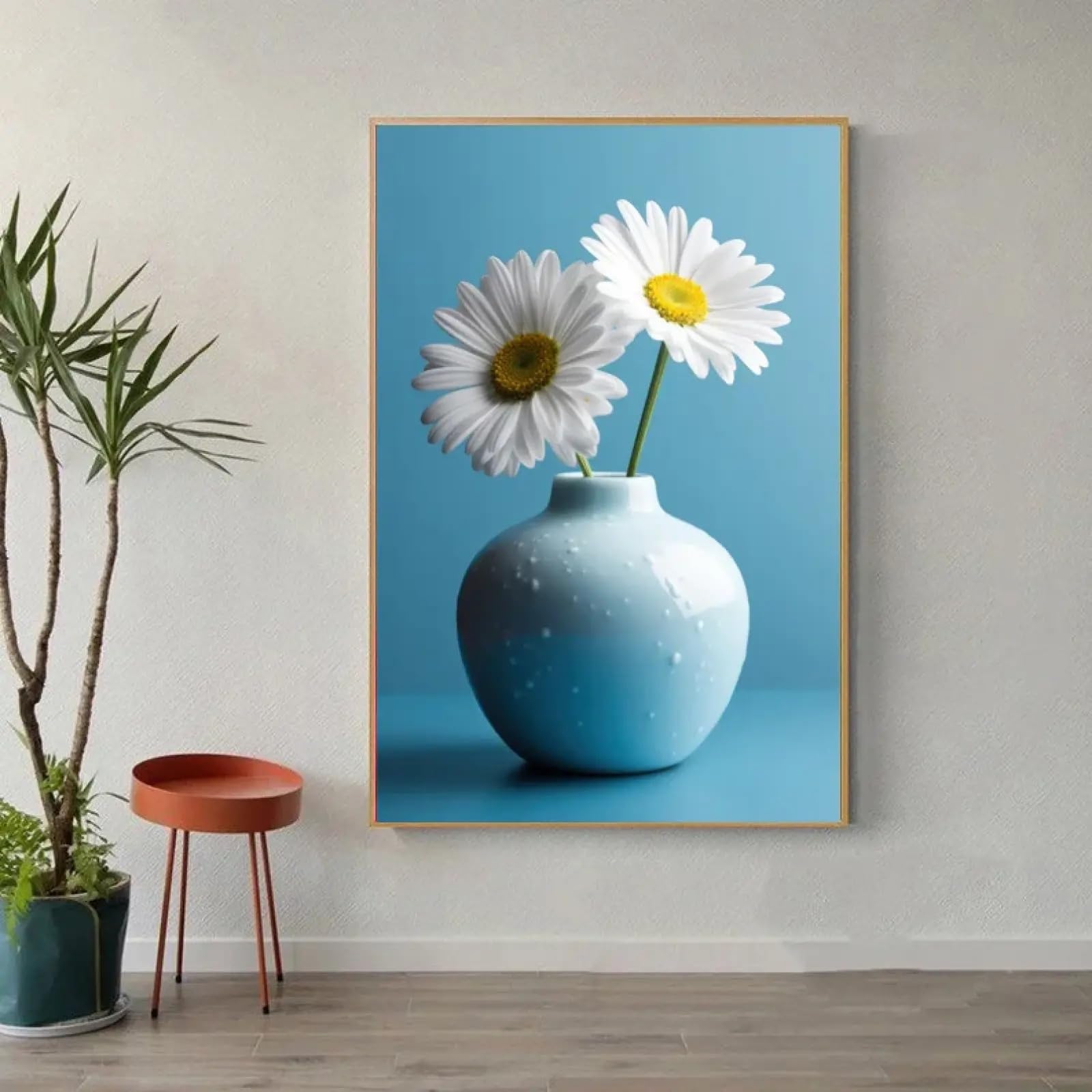 Affiche nature morte vase bleu tableau salon grand format