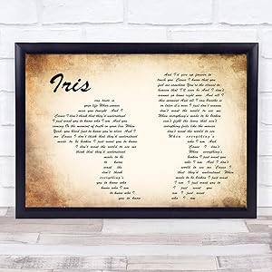 123 BiiUYOO Goo Goo Dolls Iris Man Lady Couple Song Lyric Quote Print with Frame 14