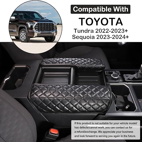 Miniatura 2 de Funda protectora de cuero para consola central de automóvil, compatible con Toyota TundraSequoia 2022-2025 para consola central, funda de asiento