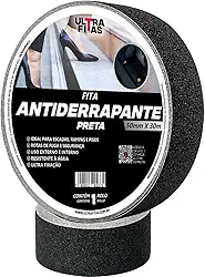 Faixa Fita Lixa Antiderrapante 50 mm X 30 Metros - Preta para Escadas Rampas Degraus Áreas Externas Internas Piso Garagem - Ultra Fitas