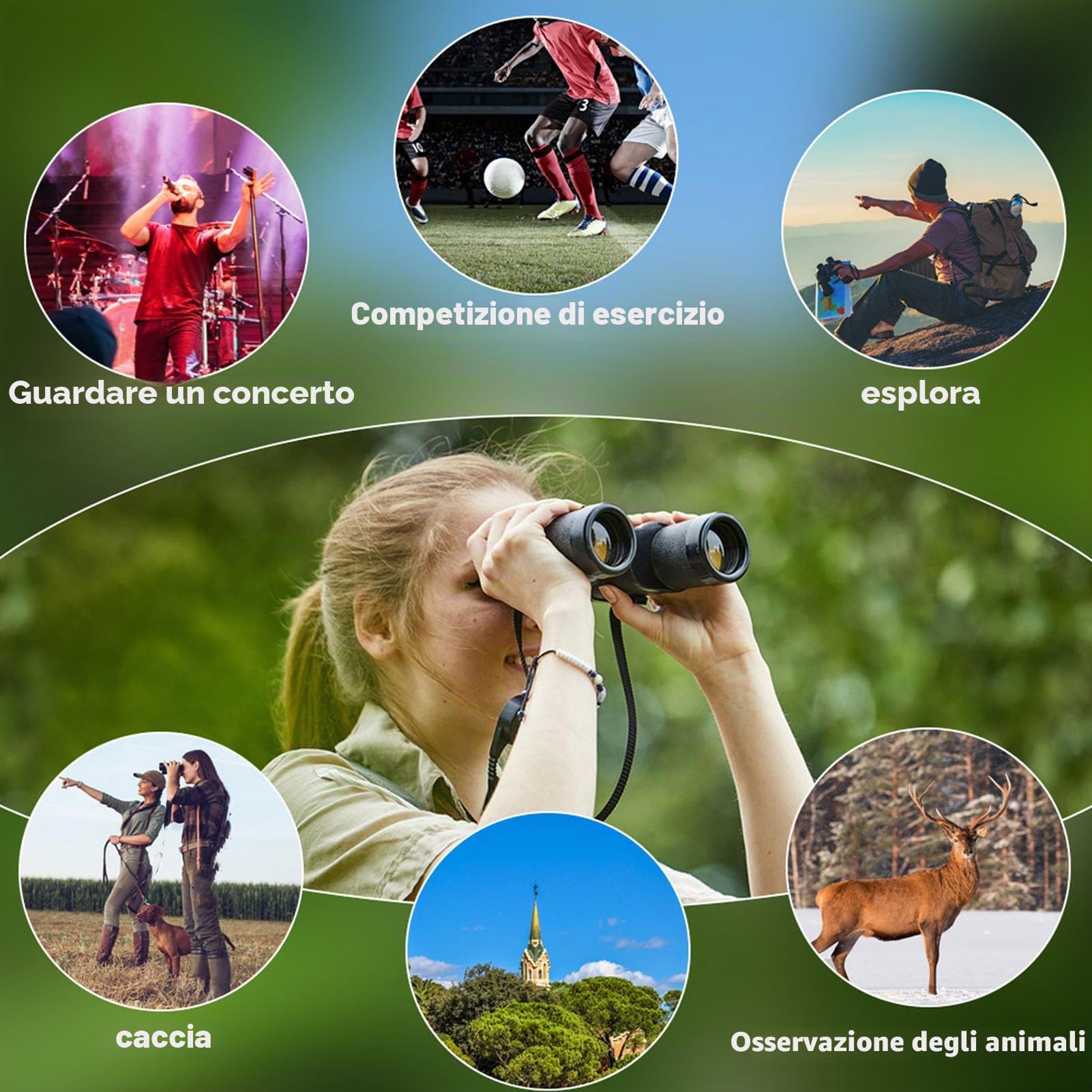 Camera da Binocolo 10x25 per Adulti, Binocoli 10x con Fotocamera, Registratore Fotografico Video con Carta di Archiviazione da 32 GB per Concerti di Viaggio da Caccia per Uccelli