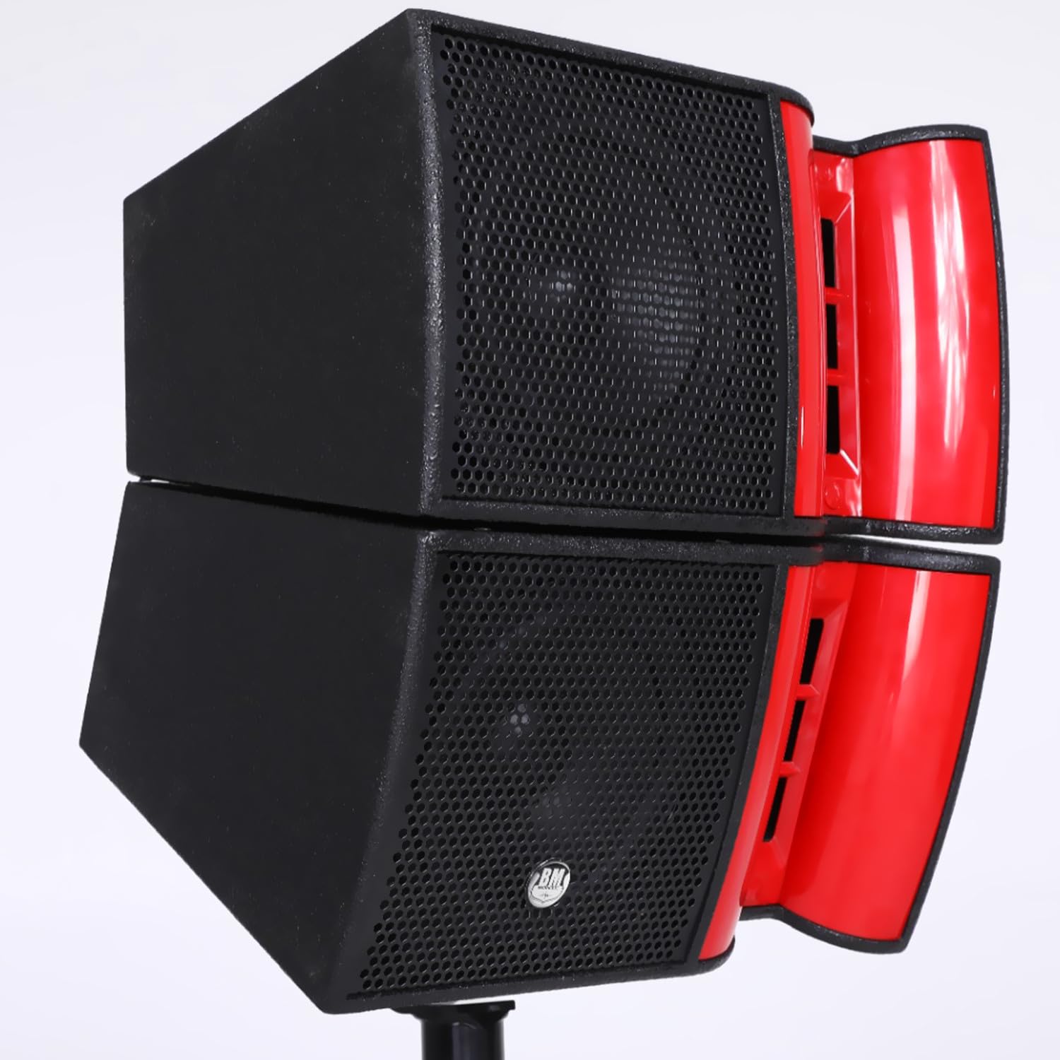 Pack Sonorisation DJ Complet BM Bmsonic BMS15-HORN 1200W, Enceintes Satellites, Caisson 38cm USB/Bluetooth, Supports Câbles