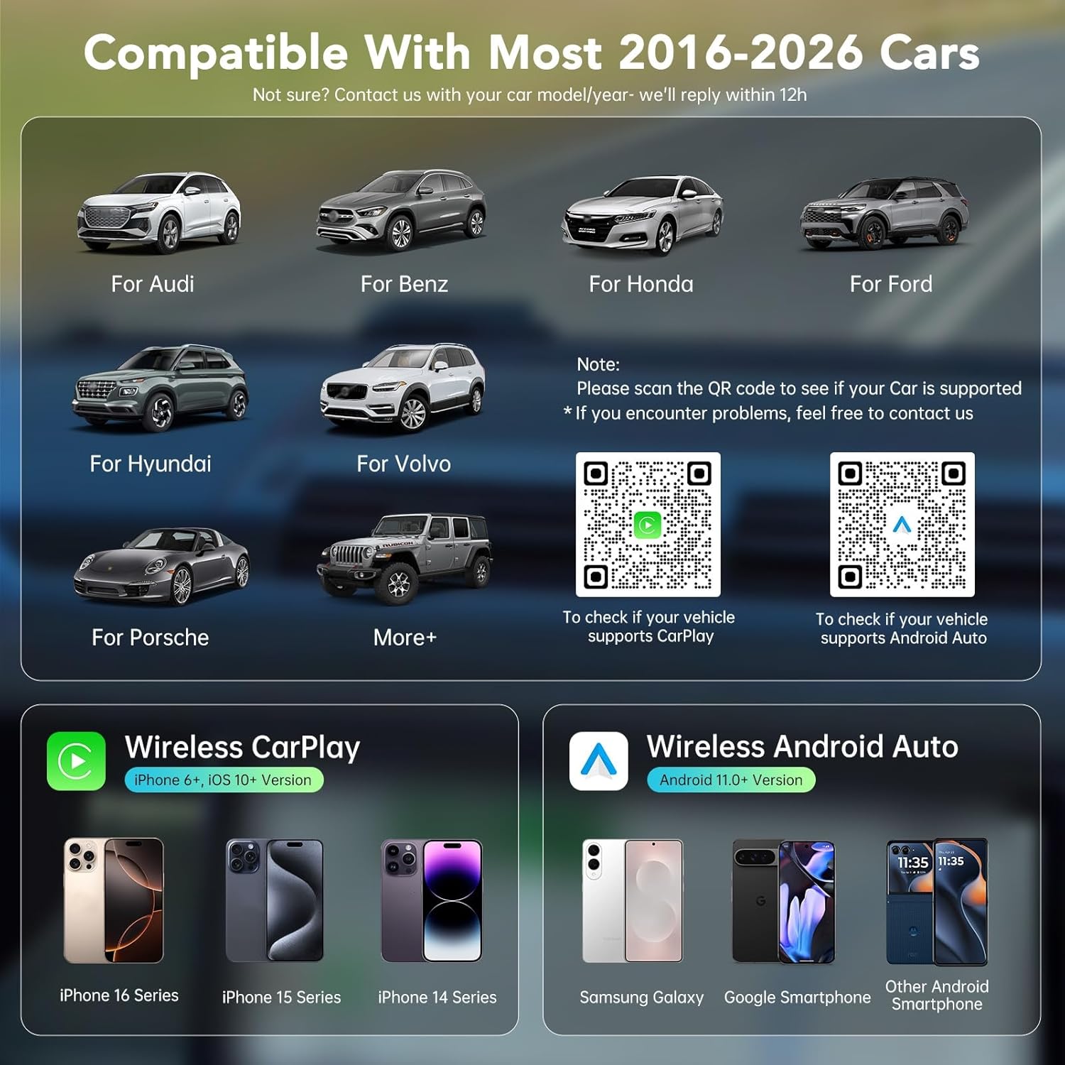 Wireless CarPlay Adapter 2026, Convert Wired to Wireless CarPlay Adaptor for Apple, Compatible with Cars with Factory Wired CarPlay for iPhone & Android with USB/USB-C Port (Light Grey) - Image 3