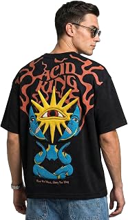 Veirdo Oversized T-Shirt for Men | Heavy 240 GSM Pure Cotton | Round Neck | Cool Graphic Puff Print | Drop Shoulder | Tren... Price In India