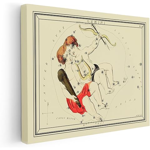 Poster Master Astrology Canvas - Gemini Zodiac Print - Constellation Art - Housewarming Gift for Men & Women - Wall Decor for living Room or Office - Available in 8x10 to 30x40