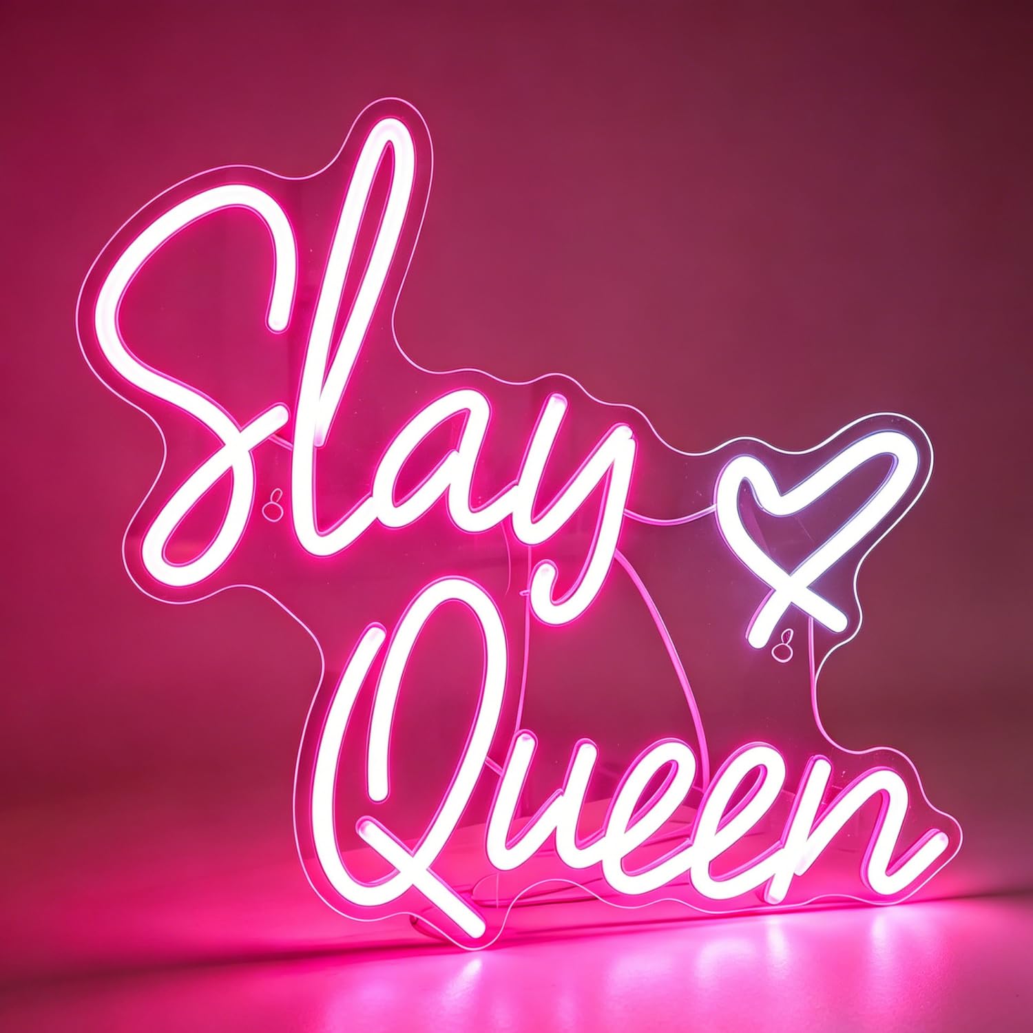 Slay Queen Neon Sign LED Slay Queen Neon Sign Light Up for Wall Decor, Dimmable USB Powered Neon Light for Bedroom Dressing Room Girl Aesthetic Room Dorm Decor Party Gifts 12”x10.23”