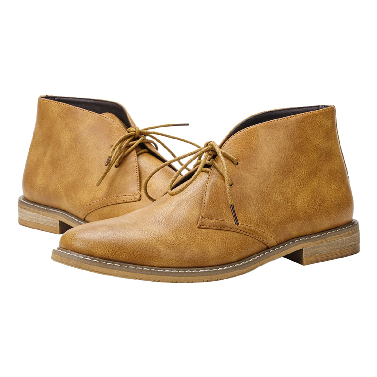 Botas de Cuero Vintage para Hombres Zapatos Tradicionales clásicos con Desgaste Deportivas Hombre Eco Zapatillas Vestir