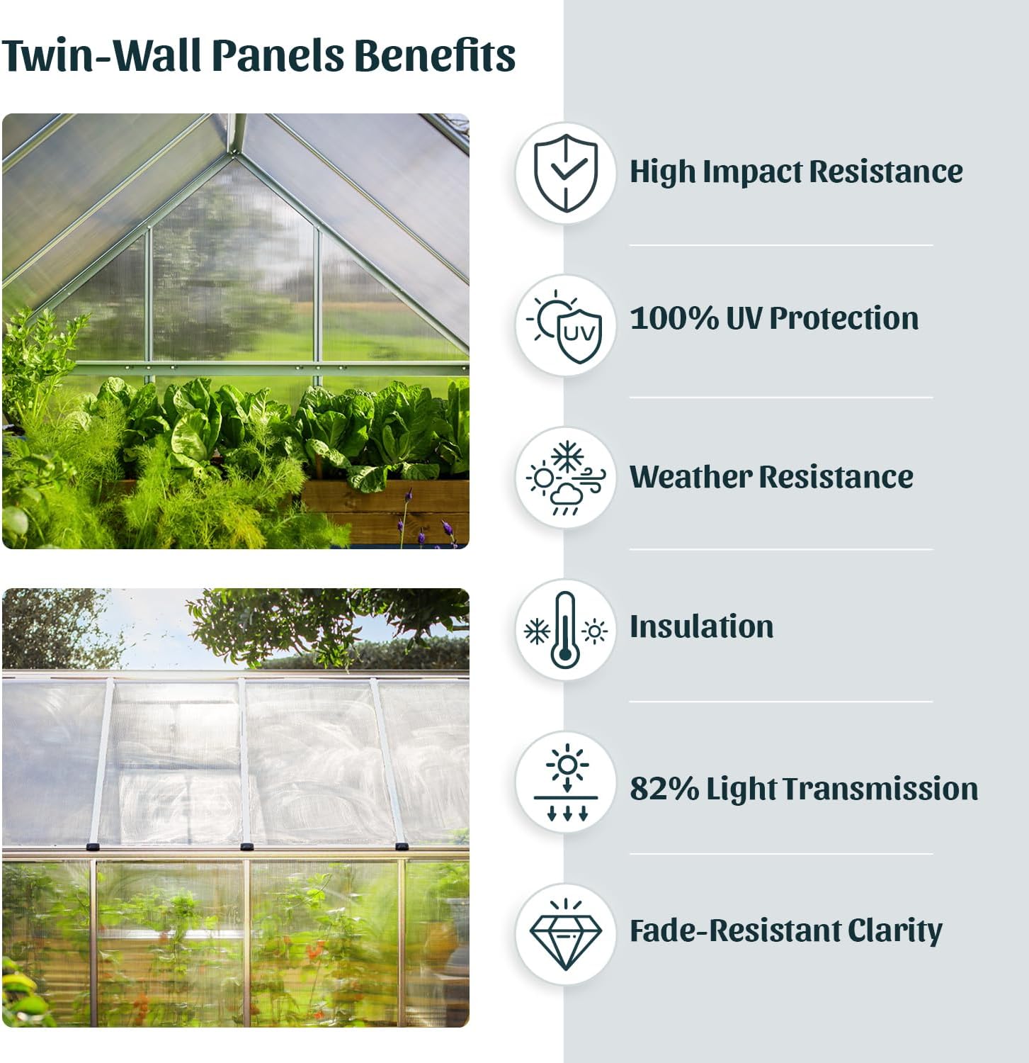 Close-up of the galvanized steel base of the greenhouse