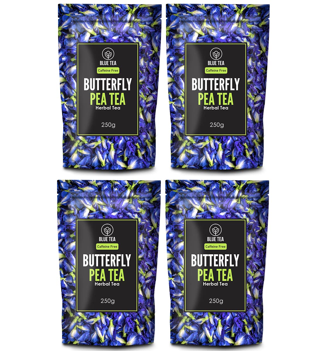 BLUE TEA - Butterfly Pea Flower Tea - 250 gm (Pack Of 4) | SUPER ANTIOXIDANT | Aparajita - Shankhpushpi | Herbal Tea - Caffeine Free - Detox Tea - Flower Based - 100% Natural - Gluten Free - GMO - Free - Vegan | Premium Zipper (B07VBFLSGQ) Amazon Price History, Amazon Price Tracker