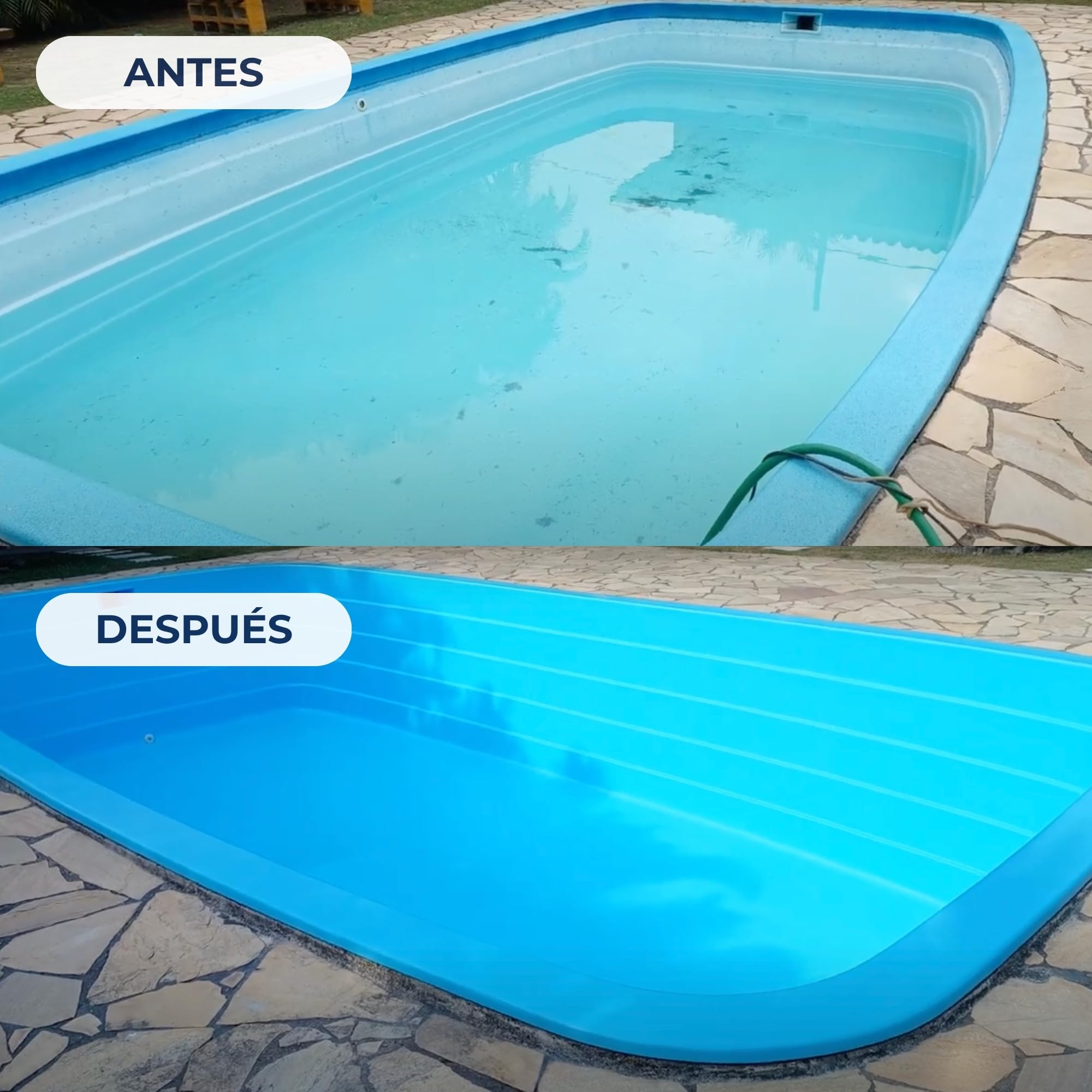 Gel Coat para Piscinas de Fibra de Vidrio y Poliester - Gel Coat (Top Coat) ISO/NPG Parafinado con Catalizador, Resistente al Cloro y Rayos UV (Azul Mediterráneo, 25 kg)