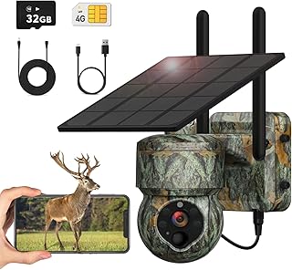 WOSPORTS 4G LTE Cellular Trail Cameras with Solar Panel,...