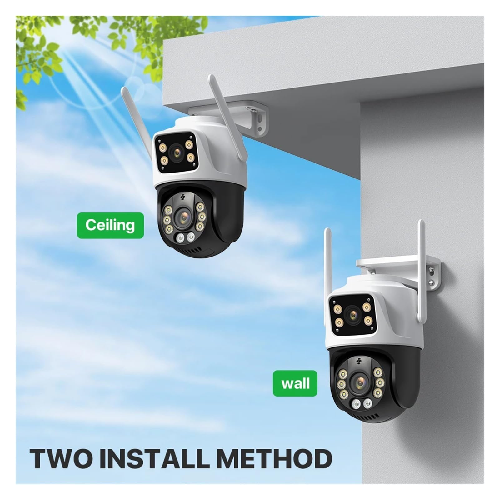 Telecamera esterna WiFi PTZ a doppio obiettivo 4K da 8 MP