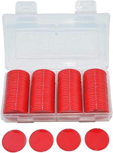 Vista 11 de SmartDealsPro juego de 100 fichas de aprendizaje de plástico opaco, de 1 pulgada, para juegos de fichas, minipóquer, con caja de almacenamiento