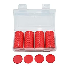 Smartdealspro Set of 100 25MM/1 Inch Opaque Plastic Learning Counting Counters Poker Chips (Red)
