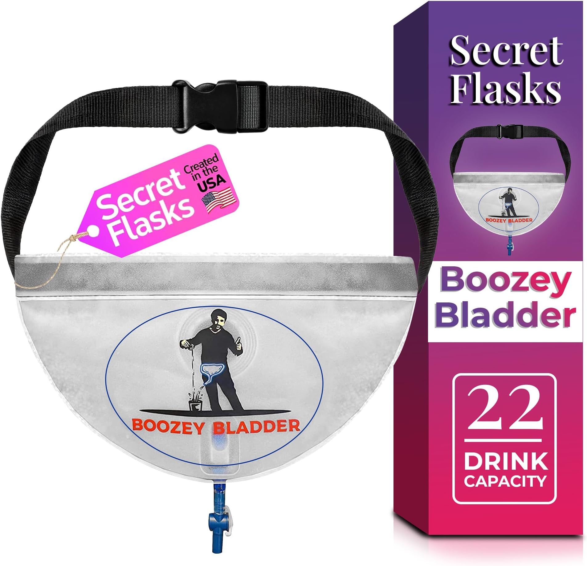 Portable Beverage Bladder - Large 33oz Hydration Pouch for Events - Reusable Drink System - Save on Overpriced Event Drinks
