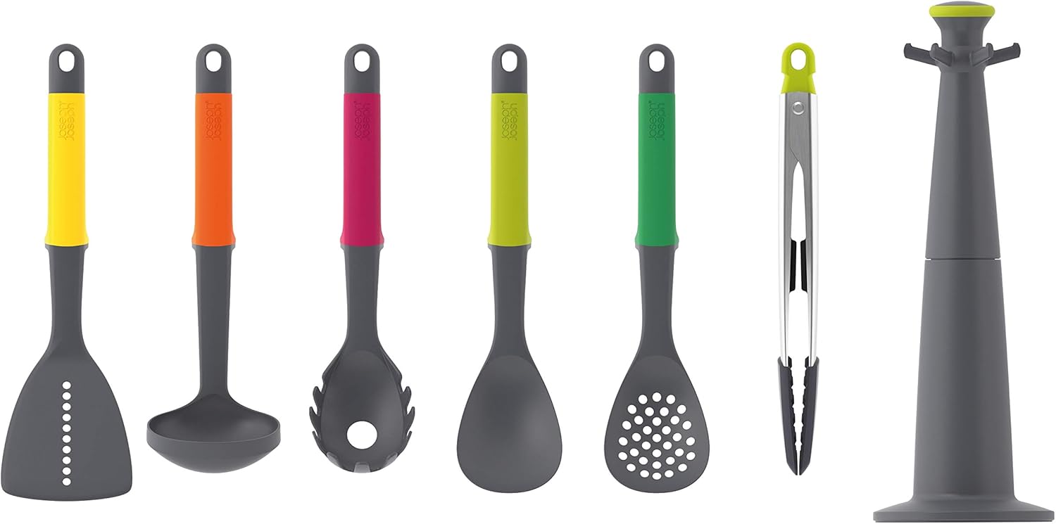 Joseph Joseph 98991 Elevate Set de 6 Cuisine avec Porte-Ustensiles Rotatif-Multicolore, One Size