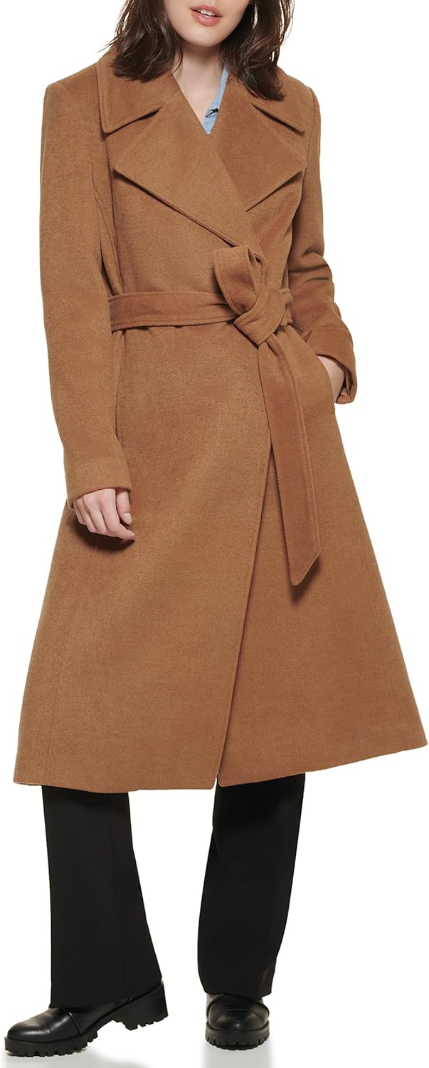 KARL LAGERFELD womens Luxe Twill Classic Belted Maxi - Image 2