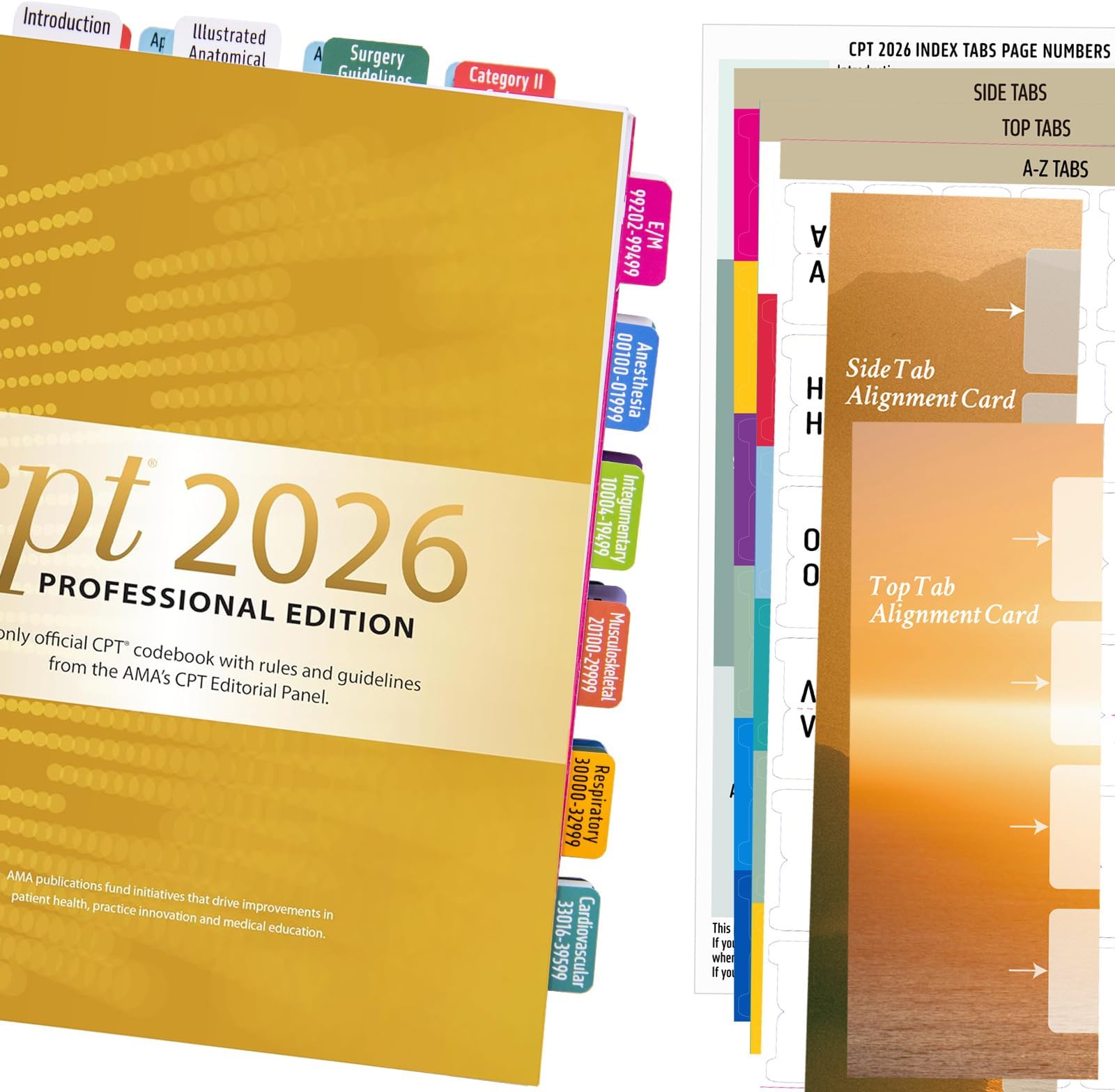 Index Tabs for CPT 2026 Professional Edition, Laminated and Color Coded Code Book Tabs with Easy Installation and Aesthetic Design.