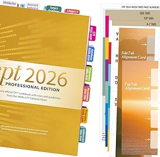 Index Tabs for CPT 2026 Professional Edition, Laminated and Color Coded Code Book Tabs with Easy Installation and Aesthetic Design.